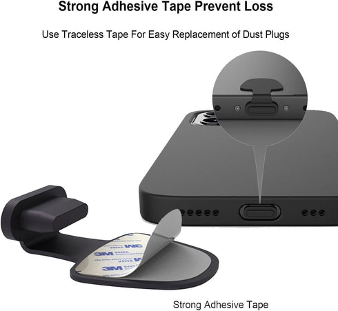 Anti-Lost Anti Dust Plug for iPhone 14/13/12/11, Silicone Charging Port Dust Cover with Speaker Mesh and Mounting