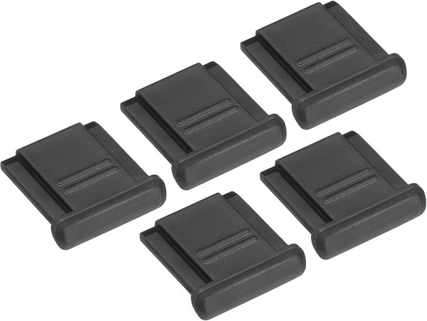 PATIKIL 12mm Universal Hot Shoe Cover Cap, 5 Pack Plastic Protector for DSLR/SLR Camera, Black