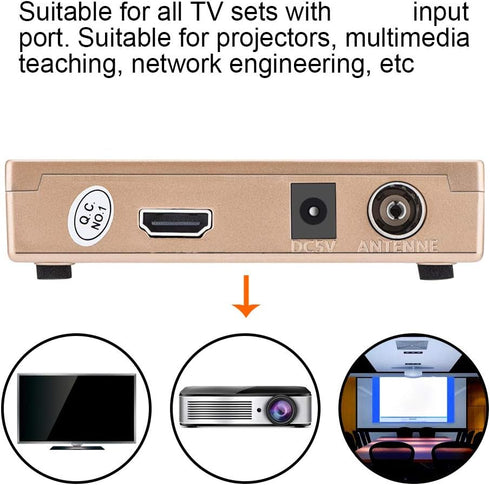 RF to All Standard Converter Adapter, Analog TV Receiver with Remote Control, 100-240V
