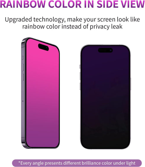 2 Pack Gradient Tempered Glass Privacy Screen Protector for iPhone 14 Pro Max, 6.7 inch, Anti-Spy, Anti-Scratch