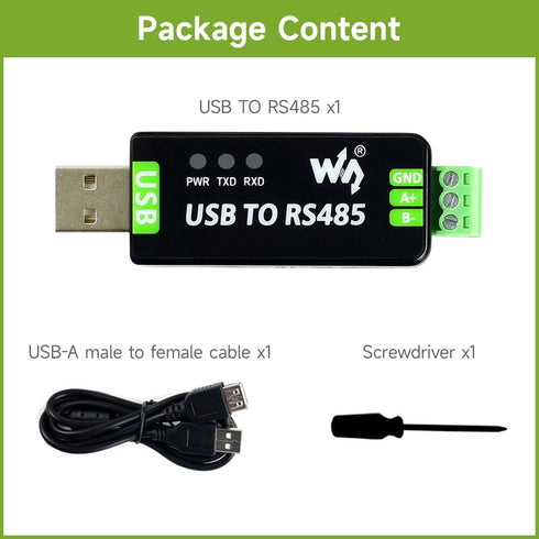 Waveshare USB to RS485 Converter with Protection Circuits, Compatible with TVs