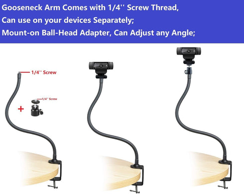 AceTaken 25'' 4K/Brio 4K/Brio 500/StreamCam/C920s/C922/C930 Brio Webcam Stand, Flexible Arm Mount Holder Compatible