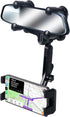 Large Rearview Mirror Phone Holder, 360° Rotatable and Retractable, Anti-Shake Design for All Phones