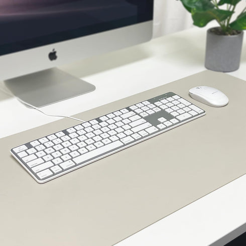 Macally Ultra-Slim USB Wired Keyboard with Number Keypad for Apple Mac Pro, MacBook, iMac, Silver