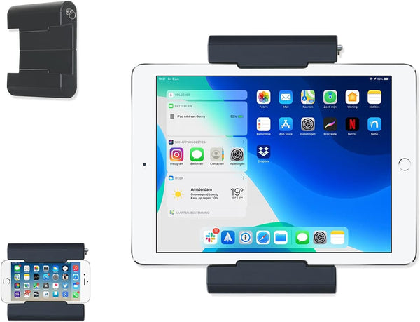 TFY Universal Self Adhesive Wall Mount Holder for Tablets, e-Readers, Smartphones, Compatible with 4.5-12.9 inch Devices