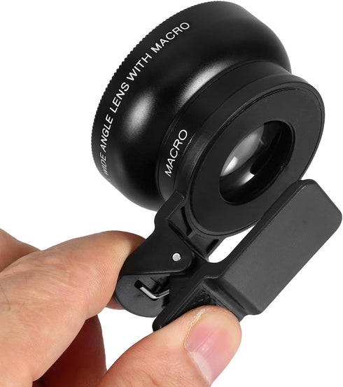 FONDOTIN 2-in-1 Universal Clip-on Phone Camera Lens Kit Ultra Wide Angle and Macro Lens for Mobile Photography