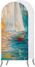 Jnbasdffb Colorful Ship Wedding Arch Cover,Stretchy Spandex Arch Backdrop Stand Covers 6.6 FT,Modern