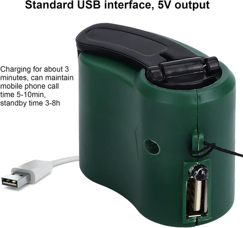 USB Hand Crank Phone Charger, Portable Emergency Charger with LED Light for Hiking and Camping
