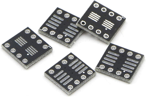 JIUWU 8 Pin Double-Side Prototype Printed Circuit PCB Adapter - Universal Board for DIY Soldering and Electronic