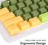 107 Keys Keycaps, Three Color Translucent Characters Arc Layout Mechanical Keyboard Ergonomic Keycaps (Dark Green)