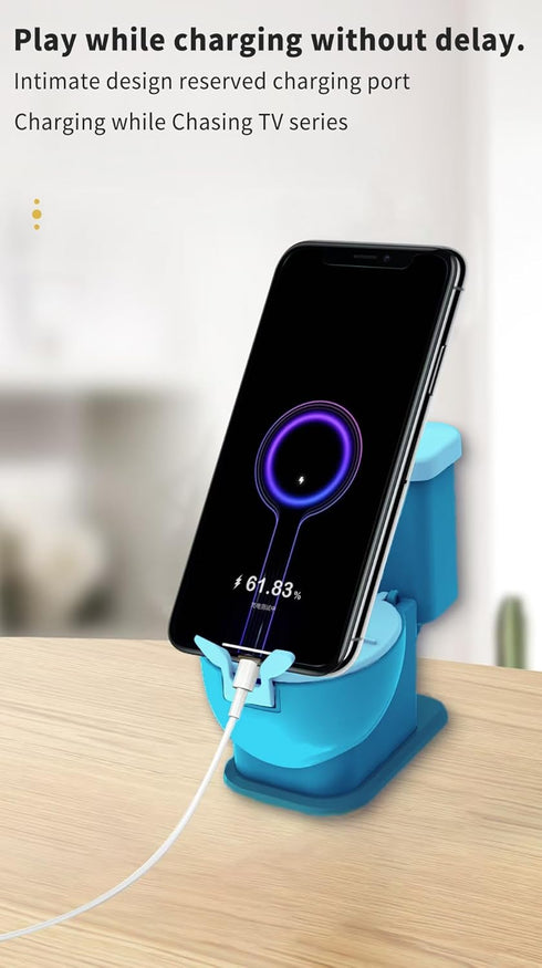 Novelty Toilet Shaped Cellphone Holder, Funny Phone Stand, Peacock Blue Stupid Gifts, Hilarious Cellphone Stand