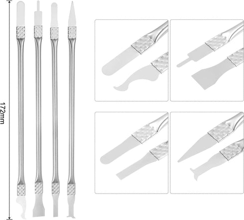 uxcell 8in1 Set Electronics Repair Tool for Curved Screen, 304 Stainless Steel Pry Bar Disassemble Removing Set