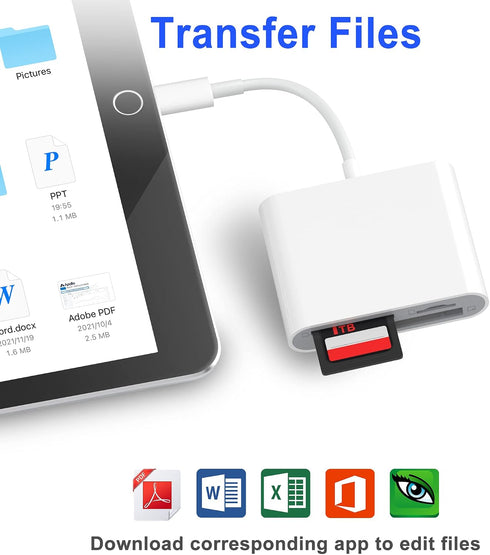 SZHAIYIJIN 3 1 3-Slot 14/14 Pro/13/13 CF SD Card Reader for iPhone iPad, in Compact Flash Memory Card Reader Adapter