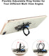 2pcs Spider Cell Phone Ring Holder Stand with 4pcs Hanging Hook for All Smartphones and Tablets (Blue+Red)