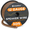 InstallGear 30ft 12 Gauge Speaker Wire, Brown 12 AWG, Oxygen-Free Copper, Soft Touch Cable