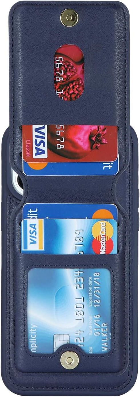 iPhone 15 Pro Max Case with Credit Card Holder MagSafe, Leather Wallet for Women, Detachable 2-in-1 for Men - Blue