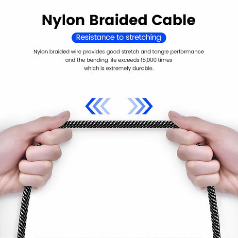 MOSWAG 3.28FT/1Meter 3.5mm Aux Cord, Male to Male Nylon Braided Stereo Jack Cable