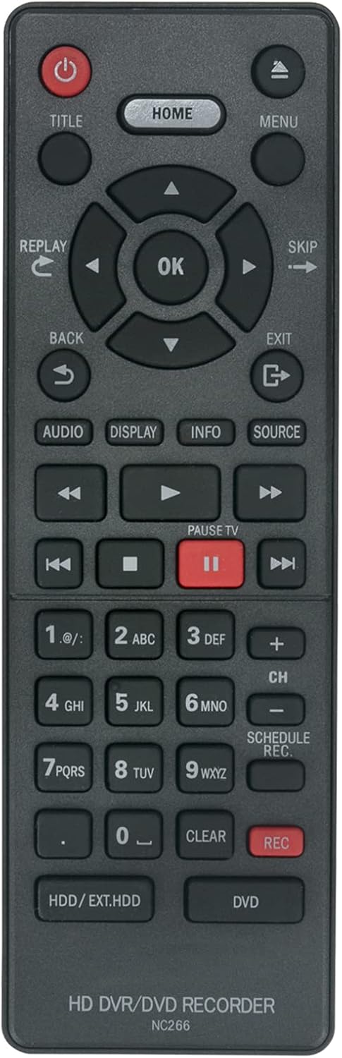 NC266 NC266UH Remote Control - Compatible with Magnavox HD DVR DVD Recorder MDR868H, MDR865H, MDR867H