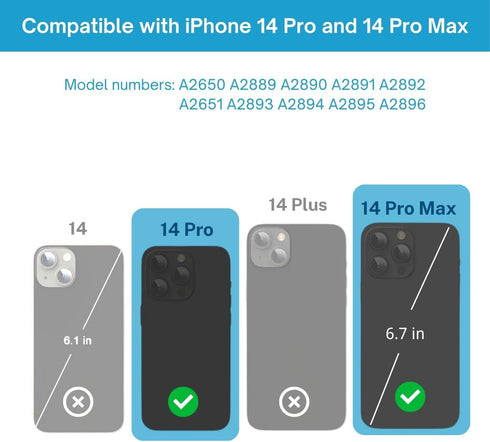 MEEFIX (2-Pack) 14 Pro/14 Rear Camera Lens Replacement for iPhone Pro Max with Pre-Installed and Extra Adhesive