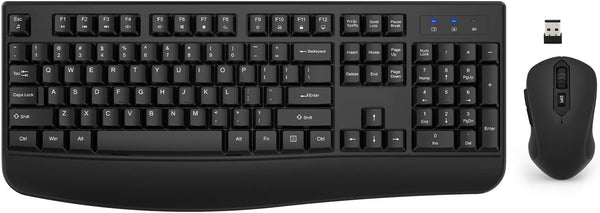 EDJO Wireless Keyboard and Mouse Combo, Full-Sized Ergonomic Computer Keyboard with Wrist Rest and 3 Level DPI