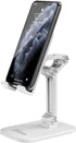 Foldable Adjustable Cell Phone Stand for iPhone 12 and All Smartphones, Heavy Duty Mobile Stand, Tablet Holder