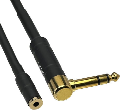 CESS-238 Right Angle 1/4 Inch TRS to 3.5mm Right Angle Adapter,6.35mm Male to 3.5mm Female Stereo Headphone Audio Adapter