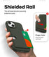 GOOSPERY Rail 2 Card Case Wallet for iPhone 15, Light Silicone + Soft Protection, Dark Green