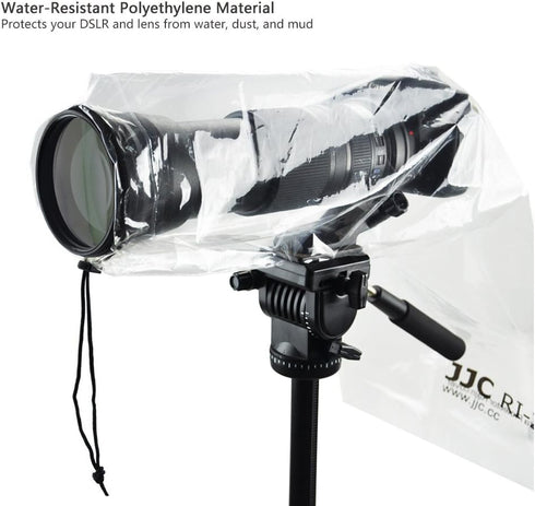 JJC 2 Types DSLR Camera Rain Cover Coat Sleeve Protector for Canon, Nikon, Fujifilm, Sony, Olympus, Panasonic (2 Pack)