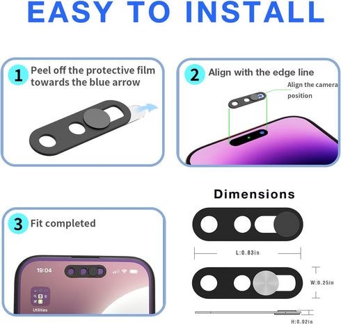 16/17 Security(2 Pack) Privacy Cover Compatible for iPhone |with Front Camera Cover,Protect Privacy and Security