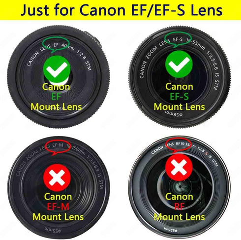 Front Body Cap and Rear Lens Cap Cover for Canon EOS EF/EF-S Lens for Rebel T7 T6 T5 T8i T7i T6i