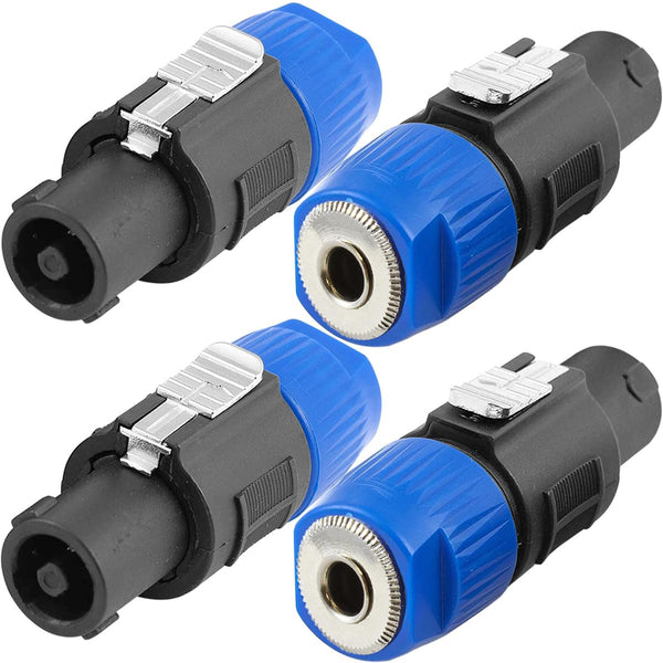 NL4FC Speaker to 1/4 Adapter, 4 Pole for Speakon Connector Male to 1/4 inch TS Female Audio Plug, 4 PCS