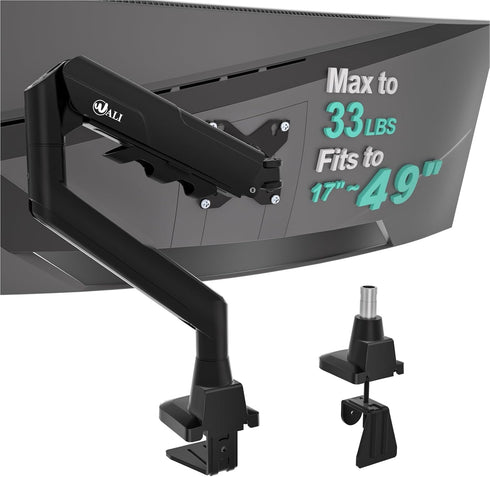 WALI Heavy Duty Single Monitor Arm for 17-49 Inch Flat Curved Ultrawide Screens,