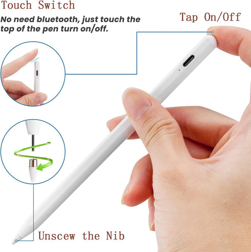 Active Stylus Pen for Amazon Kindle Fire HD 8 Plus, Precise Drawing Pencil, White