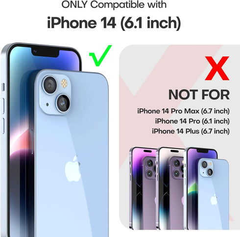 TAURI 3 in 1 iPhone 14 Case Clear, Not Yellowing with 2X Screen Protectors, Military-Grade Drop Protection, Slim 14