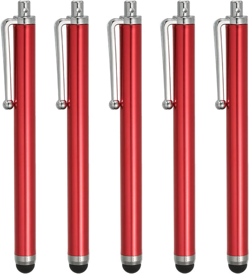 MECCANIXITY 5pcs Stylus Pens, Universal Capacitive High Sensitivity for Phone Tablet All Touch Screen Devices, Red