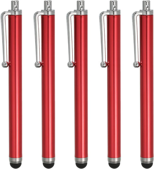 MECCANIXITY 5pcs Stylus Pens, Universal Capacitive High Sensitivity for Phone Tablet All Touch Screen Devices, Red