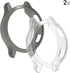 kwmobile Clear Silicone Frame Cover Compatible with Garmin Venu 2 (2-Pack) - Black/Transparent