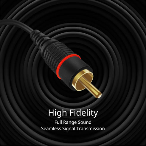 TNP RCA Cables 12ft - Gold Plated 2RCA Male to 2RCA Male Stereo Audio Cable for Home Theater