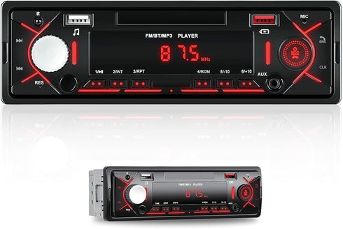 CAMECHO Car Radio Bluetooth Single DIN Car Stereo Audio, Car Audio with Bluetooth