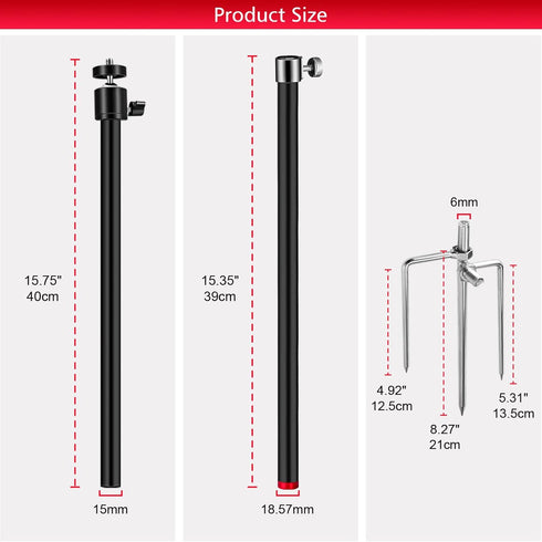 AVCMOTO 3 in1 360 1/4''-20 (6mm), (2 Pack) Game &Trail Camera Mount, Aluminum Degree Adjustable Universal Screw Mount