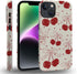 iPhone 14 Plus Case, HH2 Red Cherry Bows Hybrid 2 Layer Hard Shell Silicone Protective Pattern Design