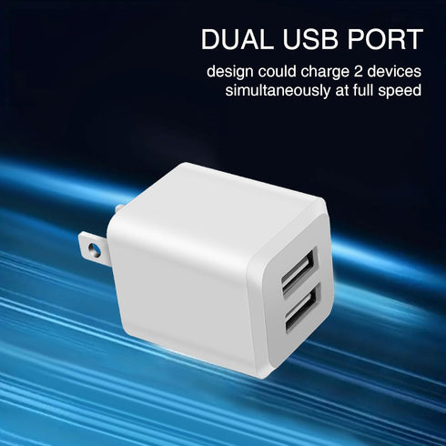 REKNA 14 13 12 11 USB Wall Charger, Dual Port Cube Power Adapter Charger Plug Block Charging Box, Dual Port Wall Fast