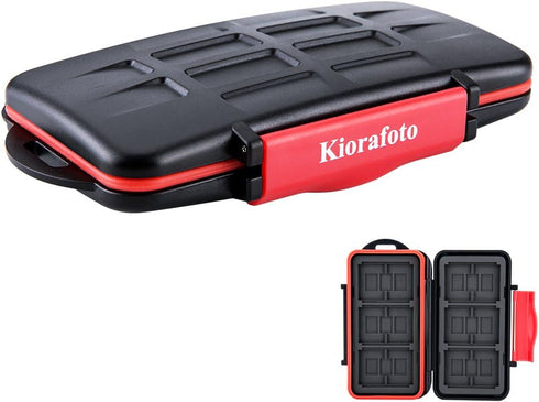 Kiorafoto 36 Slots Memory Card Holder Case Storage Protector Wallet for TF MSD Micro SD SDHC SDXC CF with Carabiner