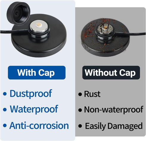 Arridioter 90mm PL259 16.4FT/5 NMO Antenna Mount Magnetic Base with Male Connector, Meters Coaxial Cable, Dust Cover