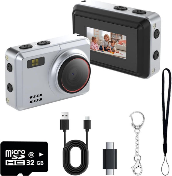 WANDMANICOS Retro Mini Digital Camera 1080P HD Video RecorderPortable Keychain Video Camera with
