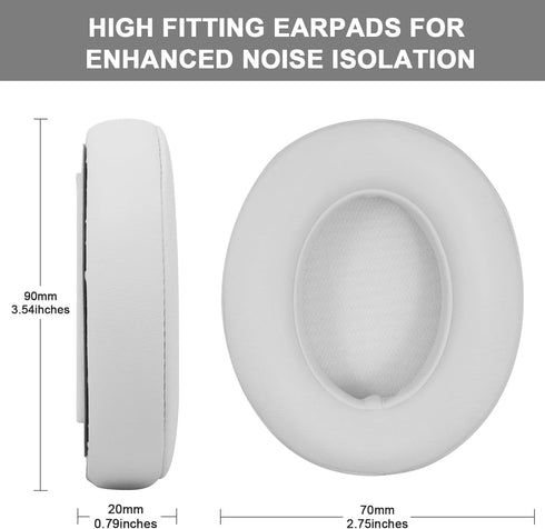 Beats Studio 3.0/2.0 Replacement Ear Pads Cushions, Soft Leather & High-Density Memory Foam for Noise Cancelling
