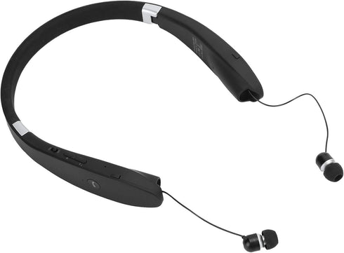 SX-991 Bluetooth Headset, Bluetooth 5.0 Neckband Headphones with Retractable Earbuds for Home Office, Carry Case