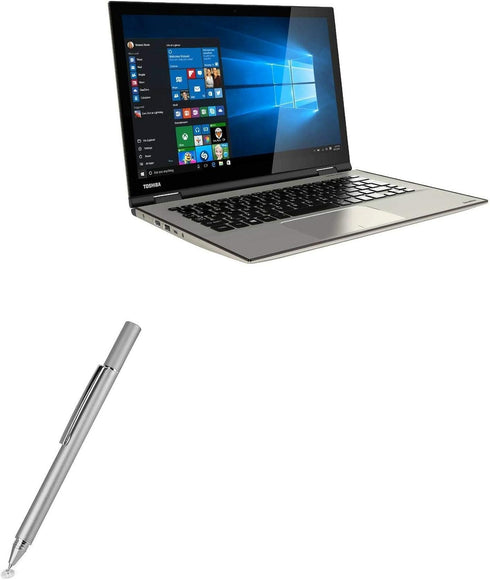BoxWave Stylus Pen, FineTouch Capacitive Stylus for Toshiba Satellite Radius 12, Super Precise, Metallic Silver