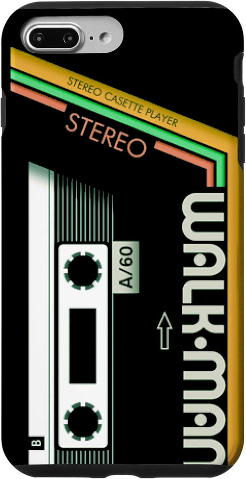 iPhone 7 Plus/8 Plus Vintage Walkman Retro Music Cassette Case, 80s 90s Style