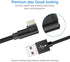 Hi-Mobiler 6FT Lightning Cable 3-Pack, Right Angle iPhone Charger for iPhone 13/12/11/Pro/Xs Max/XS/XR/7/8/SE (Black)
